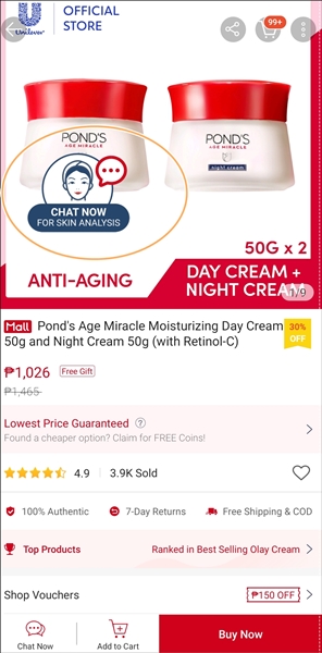 Skin Advisor Live (SAL) on Shopee