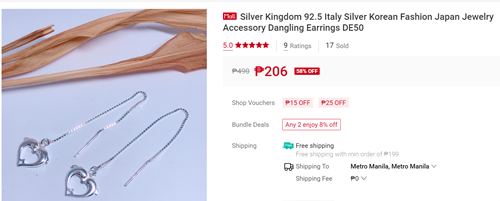 Silver Kingdom 92.5 Italy Silver Dangling Earrings